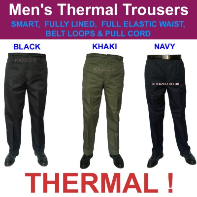 Thermal Elastic Waist Men's Trousers